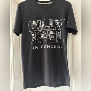 Billy Joel Live In Concert Black Med Tee Double Sided Tour Cities Listed SS 2017